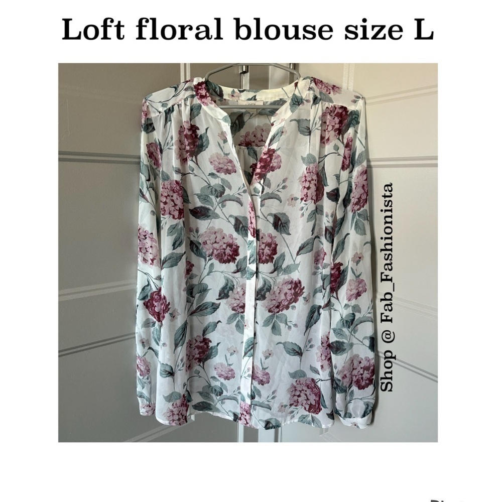 Loft floral long sleeve shift size large